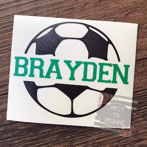 Soccer Decal Personalized Soccer Ball Soccer Sticker Soccer ball decal Car Decal Sports Decal Personalized Soccer ball image 1