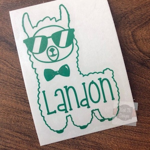Llama Decal | Llama Sticker | Decal for Boy | Cute Llama Decal | Boy Llama Sticker | Cup Decal | Personalized Llama |  Tumbler Decal