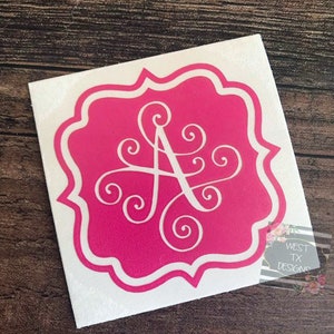 Initial Decal | Monogrammed Decal | Tumbler Decal | Swirl Initial | Initial Sticker | Monogram Sticker | Tumbler Sticker | Name Decal