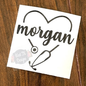 Nurse Decal | Personalized Nurse Decal | Stethoscope Decal | RN Decal | ICU Nurse | NICU Nurse | Pediatric Nurse | Healthcare Worker
