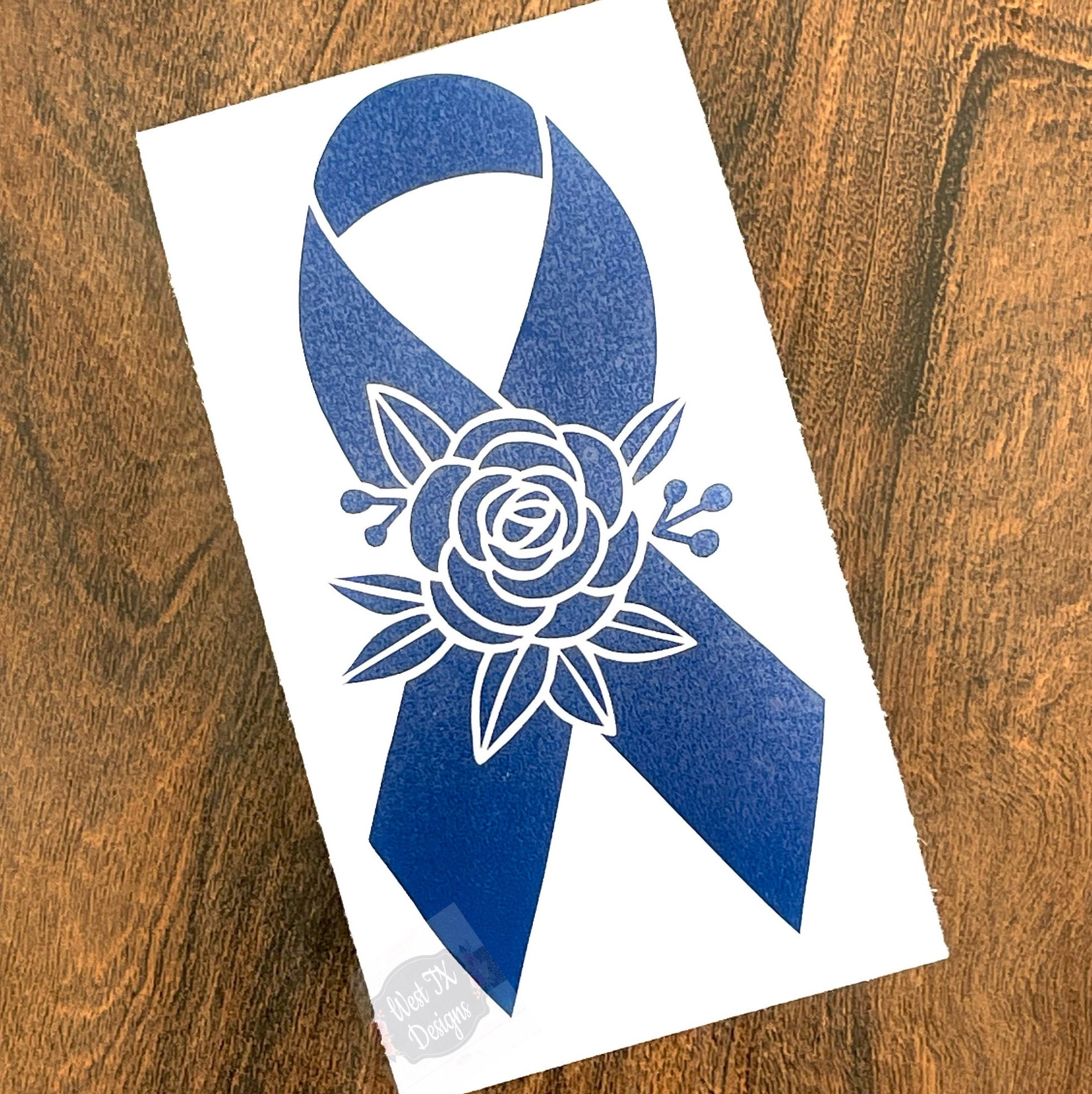 Colon Cancer Blue Ribbon 'Believe' Decal – 6 Inch Vinyl Sticker For Car, Truck, Window, Bumper By Own The Avenue - View #4