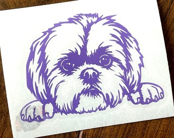 Shih Tzu Decal | Peeking Shih Tzu Decal | Shih Tzu Sticker | Dog Decal | Car Window Decal | Animal Decal | Pet Decal | Tumbler Decal | Puppy
