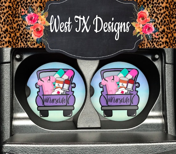 Nurse Car Coasters Car Coasters Set of 2 Sandstone Car Coasters