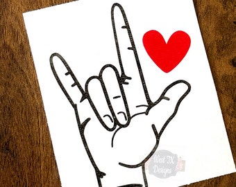 I Love You Decal | Sign Language Decal | ASL Sticker | American Sign Language | Car Decal | Tumbler Decal | Laptop Decal | Deaf Decal
