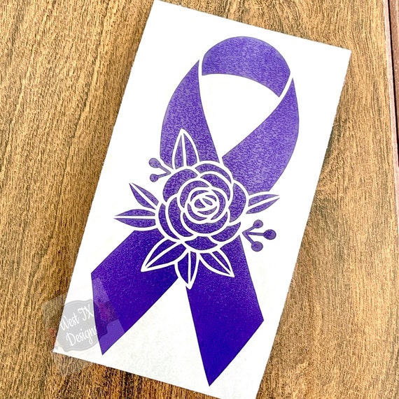 Epilepsy Awareness Purple Ribbon Sticker