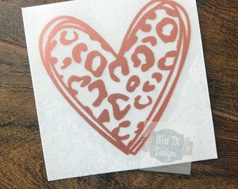Leopard Decal | Cheetah Print Decal | Heart Decal | Leopard Heart | Tumbler Decal | Decal for Her | Animal Print Decal | Car Window Decal