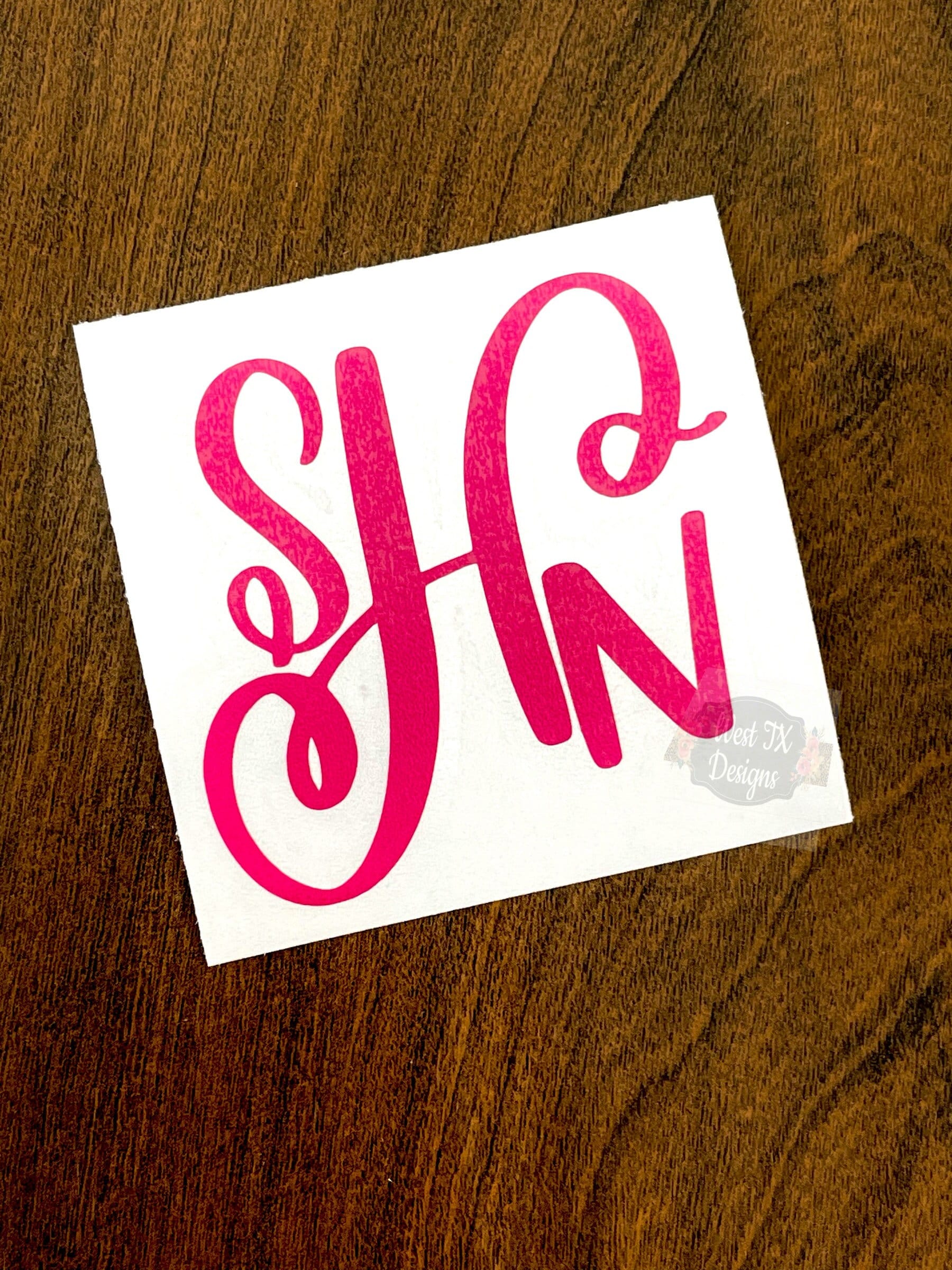 Monogrammed Decal | Initial Decal | Personalized Decal | Monogram ...