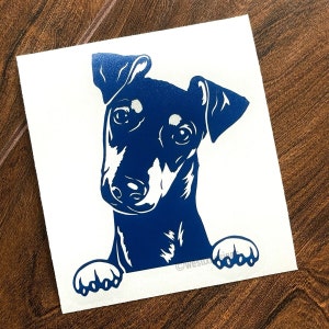 Manchester Terrier Decal | Peeking Terrier Decal | Manchester Terrier Sticker | Peeking Terrier Decal | Dog Decal | Car Window Decal