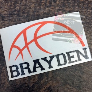 Basketball Decal | Personalized Basketball | Sports Decal | Basketball Sticker | Sports Sticker | Tumbler Decal | Water bottle Decal