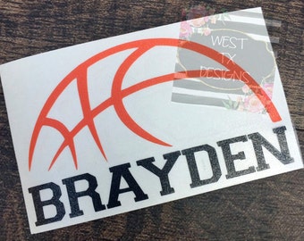Basketball Decal | Personalized Basketball | Sports Decal | Basketball Sticker | Sports Sticker | Tumbler Decal | Water bottle Decal