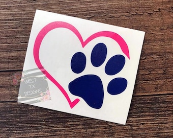 Paw Print Decal | Dog Decal | Dog Print Name | Personalized Paw Print | Animal Decal | Dog Car Decal | Vinyl Decal | Dog Love | Animal Paw