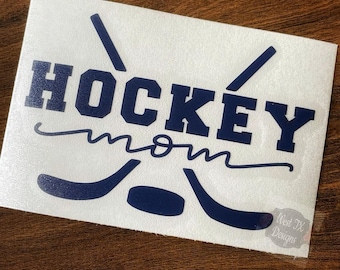 Décalque de maman de hockey | Sticker maman sport | Autocollant Hockey | Autocollant de sport | Autocollant Hockey | Autocollant de fenêtre de voiture | Décalque de gobelet | Un joueur de hockey