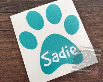 Paw Print Decal | Dog Decal | Dog Print Name | Personalized Paw Print | Animal Decal | Dog Car Decal | Vinyl Decal | Dog Love | Animal Paw
