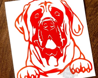 English Mastiff Decal | Peeking English Mastiff | English Mastiff Sticker | Dog Decal | Car Window Decal | Animal Decal | Pet Decal