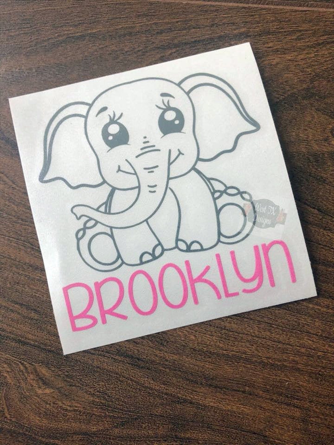 Elephant Decal Elephant Sticker Personalized Elephant Animal Decal