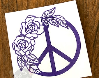 Floral Peace Sign Decal | Peace Decal | Floral Decal | Peace Sign Sticker | Floral Sticker | Car Decal | Tumbler Decal | Boho Decal |