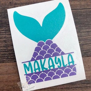 Mermaid Decal | Mermaid Sticker | Personalized Mermaid | Name Decal | Mermaid Scales | Decal for Girl | Tumbler Decal | Water Bottle Decal