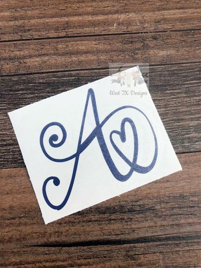 Initial Decal Monogram Decal Personalized Decal Initial Etsy