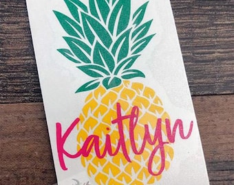 Pineapple Decal | Personalized Pineapple | Summer decal |  Custom Pineapple Decal | Tumbler Decal | Car Window Decal | Name Decal |