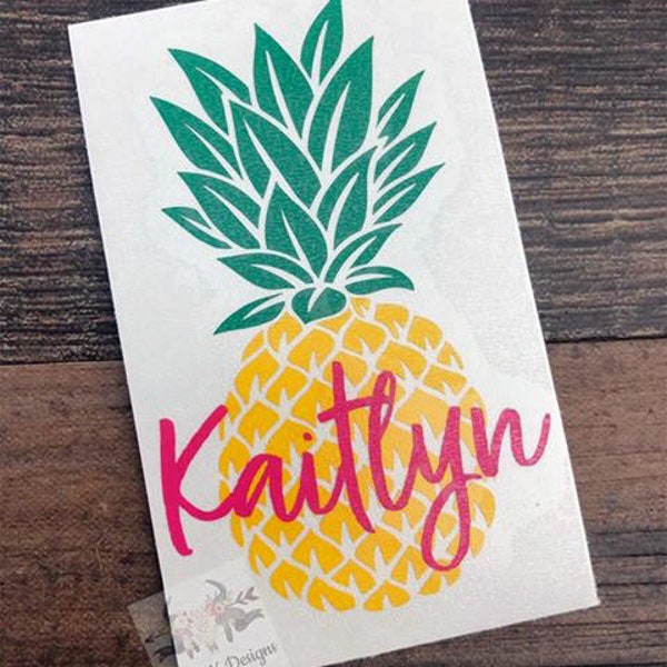 Pineapple Decal | Personalized Pineapple | Summer decal |  Custom Pineapple Decal | Tumbler Decal | Car Window Decal | Name Decal |