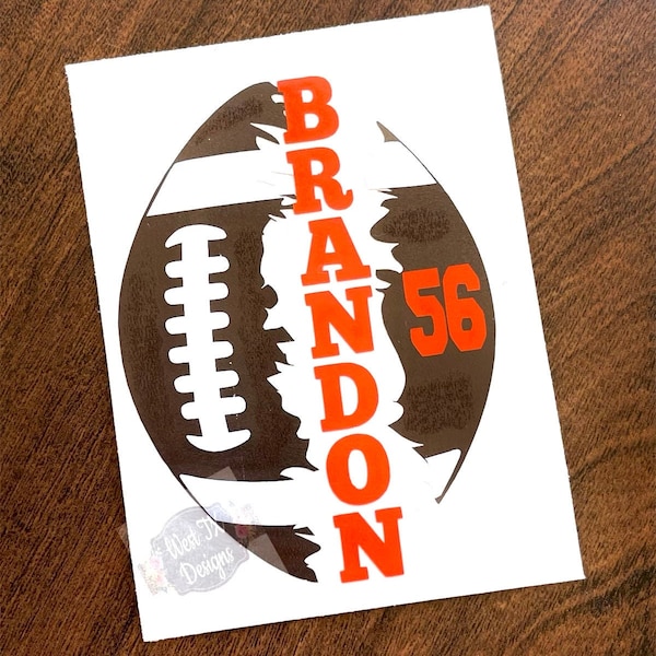 Football Decal | Football Player Decal | Personalized Football | Football Sticker | Sports Decal | Car Window Decal | Football Team Gift