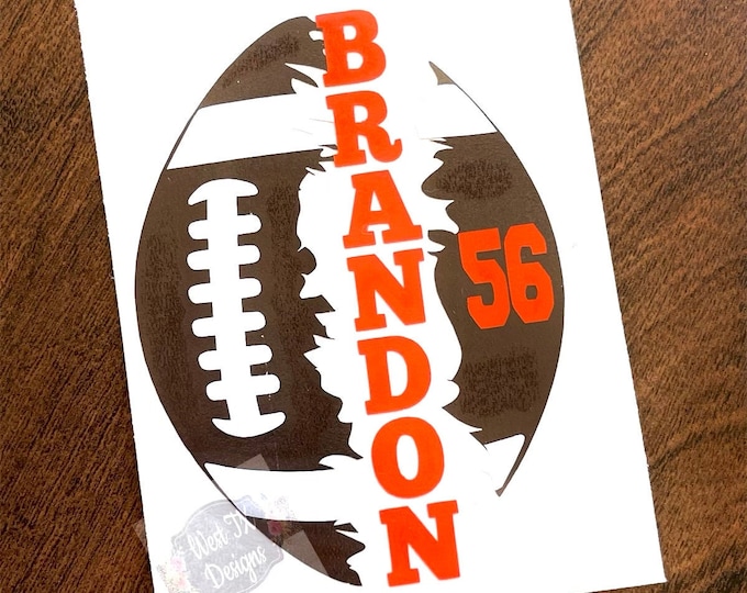Football Decal Football Player Decal Personalized Football Etsy