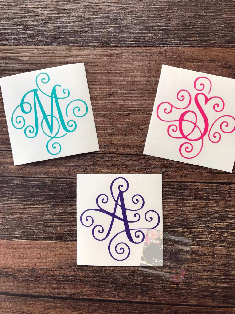 Initial Decal | Monogrammed Decal | Initial Sticker | Elegant Initial…