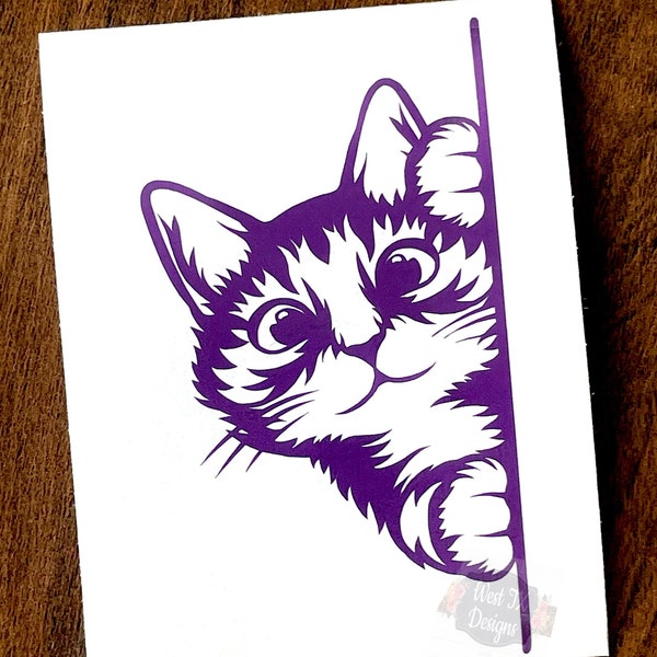 Cat Decal | Cat Lovers Sticker | Peeking Cat Decal | Animal Decal | Cat Sticker | Peeking Cat Sticker | Car Window Decal | Tumbler Decal