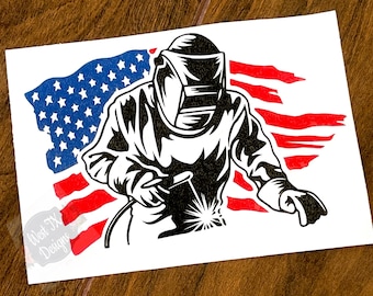 Patriotische USA-Flagge Aufkleber-Set – Laminierte Decals Für Miller Schweißer/Bobcat Generator