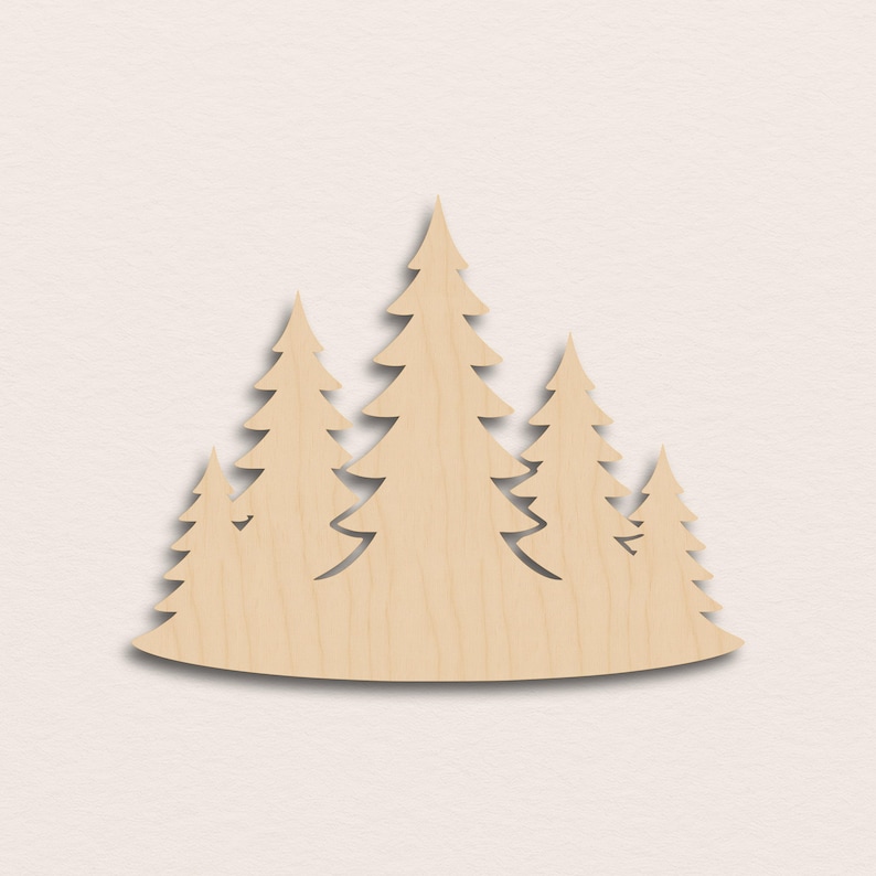 Pine Trees – Birch Plywood Wooden Blank (3mm) image 1