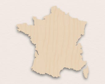 Carte de France - Contreplaqué de bouleau vierge (3 mm)