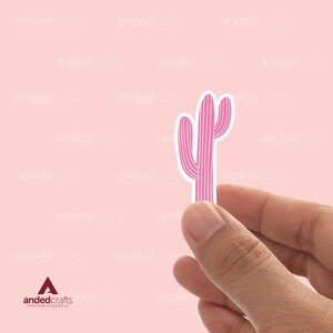 Cactus rose, sticker livresques pour Kindle, bouteille d'eau, journal intime, cadeau parfait pour les lecteurs - joli cactus rose - cactus avec fleurs