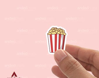 Retro Popcorn Bucket Sticker, Bookish Reader Gift