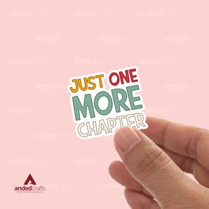 Just One More Chapter, Sticker livresques pour Kindle, bouteille d'eau, journal intime, cadeau parfait pour les lecteurs - Sticker rat de bibliothèque - Art bibliophile