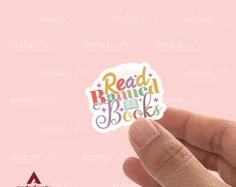 Pegatina "Leer libros prohibidos", vinilo mate con temática de libros