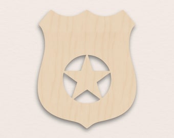 Police Badge – Birch Plywood Wooden Blank (3mm)
