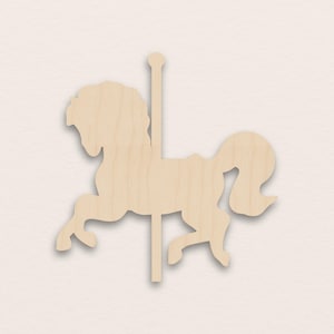 Caballo de carrusel – Madera contrachapada de abedul en blanco (3 mm)