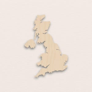 Karta över Storbritannien – Björkplywood Träämne (3 mm)