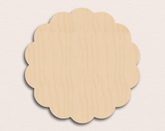 Scalloped Circle – Birch Plywood Wooden Blank (3mm)