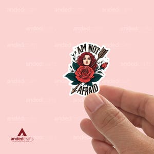 Suis pas peur, autocollant livresques pour Kindle, bouteille d'eau, journal intime, cadeau parfait pour les lecteurs - oeuvre d'art Brave Soul - sticker Not Afraid