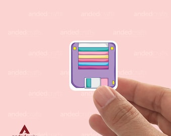 Floppy Disk Sticker, Vintage 90s Computer Tech, Bookish Reader Gift