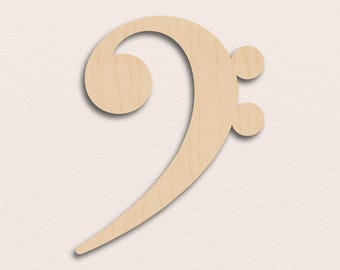 Bass Clef – Birch Plywood Wooden Blank (3mm)