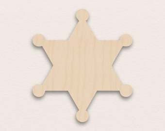 Sheriff Badge – Birch Plywood Wooden Blank (3mm)