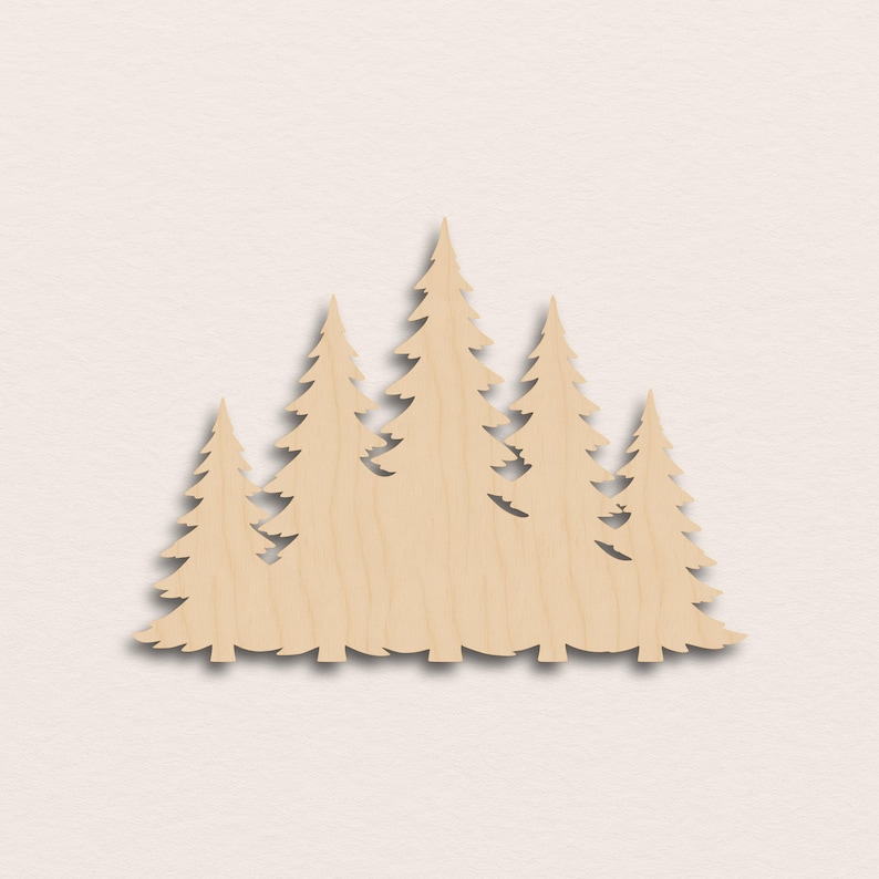 Pine Tree Forest – Birch Plywood Wooden Blank (3mm) image 1
