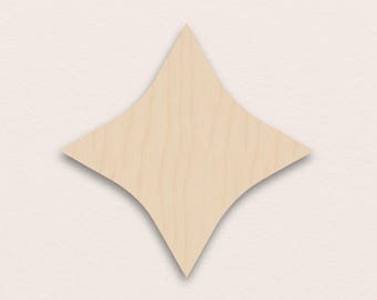 Vierzackiger Stern – Birken Sperrholz Holzrohling (3 mm)