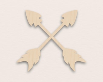 Laser Cut Crossed Arrow – Birch Plywood Wooden Blank (3mm)