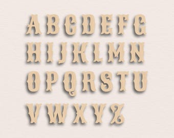 Western Victorian Gothic Alphabet Letter (A–Z) – Single Letter – Birch Plywood Wooden Blank (3mm)