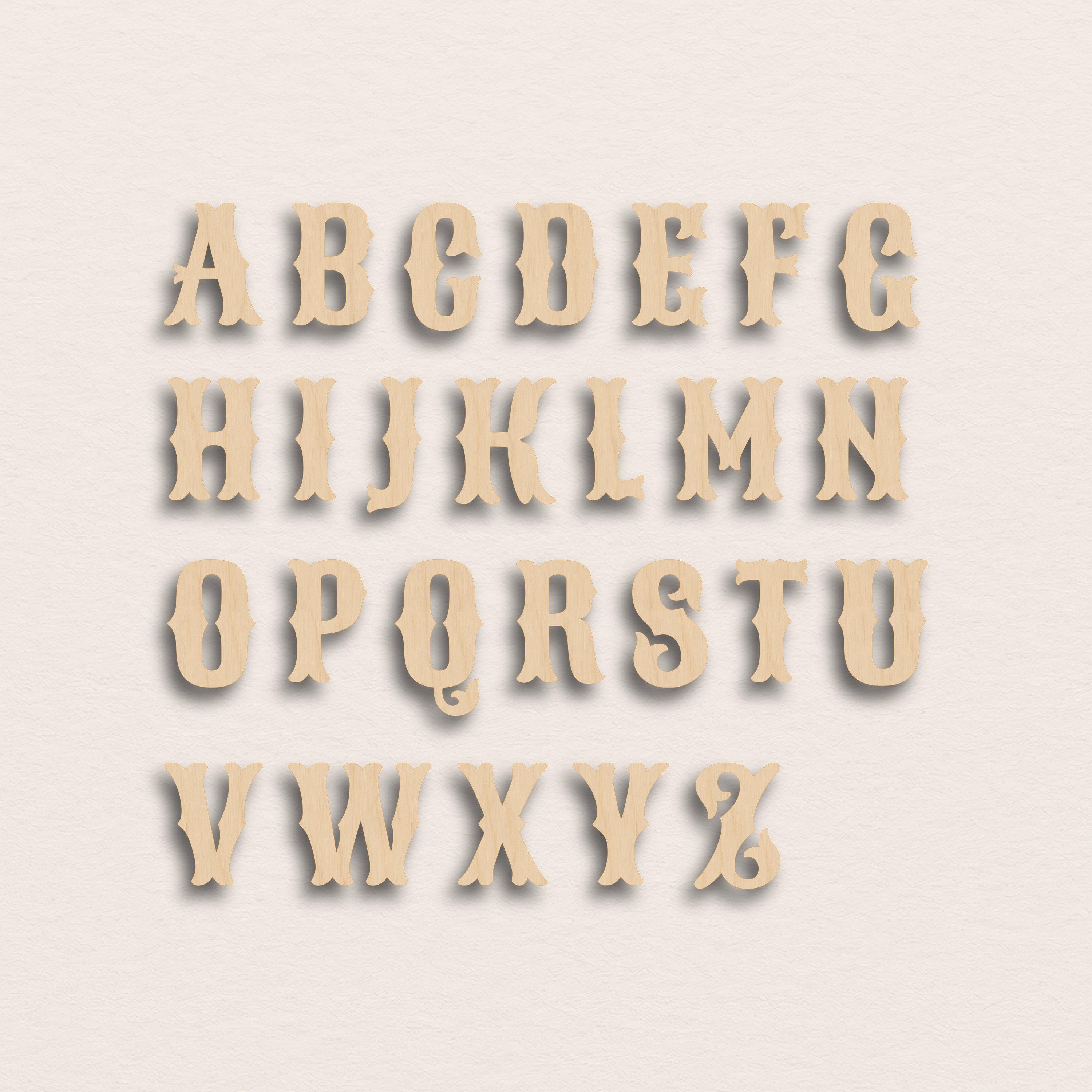 Western Victorian Gothic Alphabet Letter (A–Z) – Single Letter