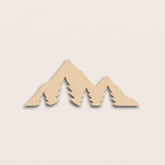 Pine Trees And Mountains – Birch Plywood Wooden Blank (3mm)
