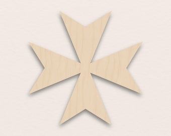 Maltese Cross – Birch Plywood Wooden Blank (3mm)